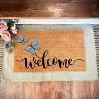 Butterfly Welcome Doormat | Spring Doormats | Spring Decor | Butterfly Decor | Butterflies | Gift For Her | Porch Decor |