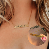 But The Lord Stood With Me And Gave Me Strength Necklace | Double Sided Necklace | Engraved Bar Necklace | Gift For Her | Faith Jewelry