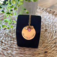 Mothers Day Engraved Birthstone Charm Necklace, Birthstone Necklace, Mothers Day Jewelry, Gifts For Her, Mothers Day Gifts