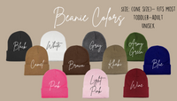 Personalized Kids Leather Patch Unisex Beanies | Personalized Gifts For Her | Kids Gift | Unisex Gift | Family Beanies | Kids Beanies