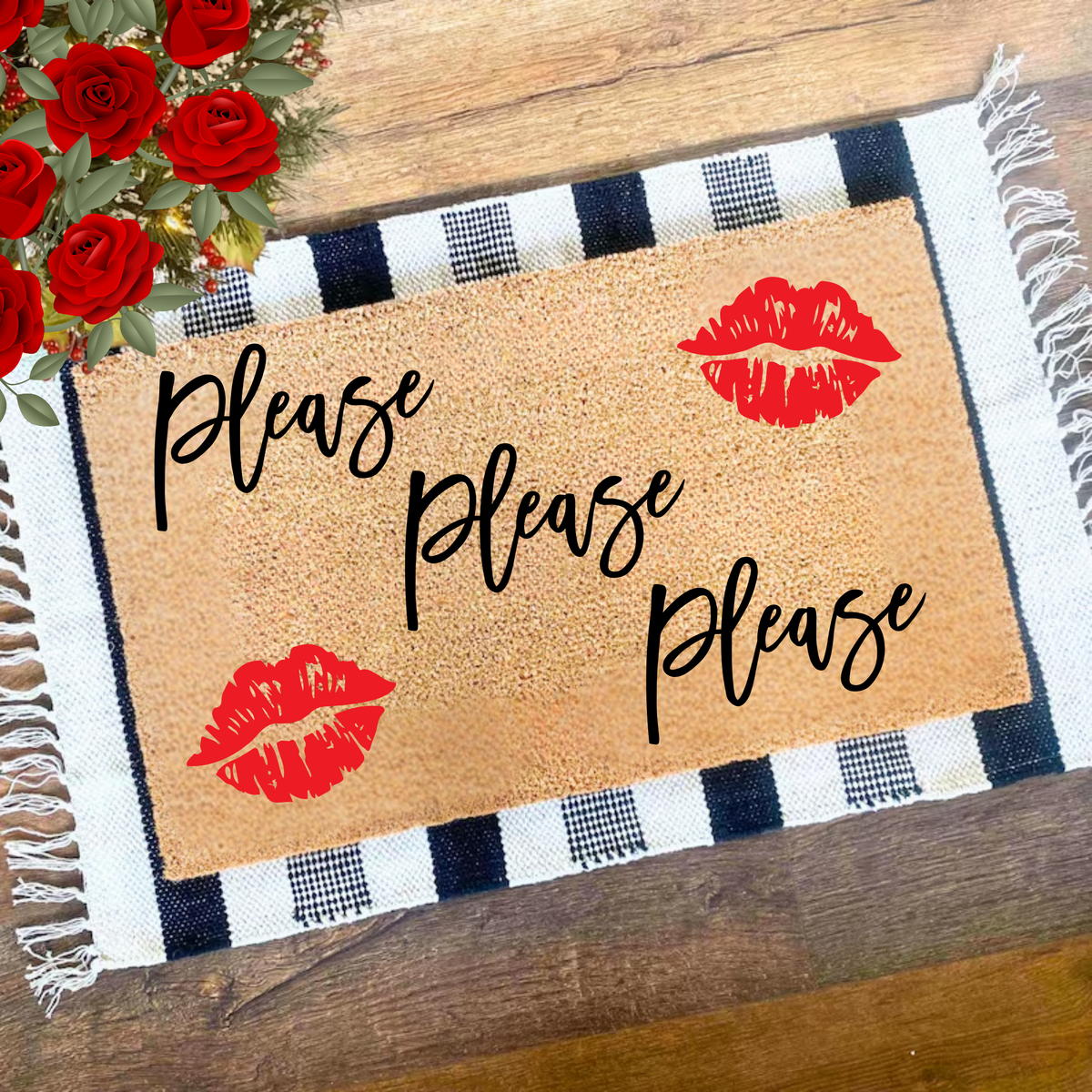 Please Please Please Mat, Valentines Day Doormat, Door Mat. Doormat with Heart, Heart Doormat, Valentines Day Decor, Front Porch Decor, Welcome Mat