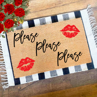 Please Please Please Mat, Valentines Day Doormat, Door Mat. Doormat with Heart, Heart Doormat, Valentines Day Decor, Front Porch Decor, Welcome Mat