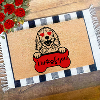 I Woof You Custom Dog Doormat | Valentine's Day Doormat | Dog Mom Gifts | Dog Gifts | Pet Doormat | Funny Door Mats | Dog Doormat | Dog Owner Gifts | Door Mat | Dog Mom