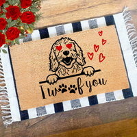 I Woof You Custom Dog Doormat | Valentine's Day Doormat | Dog Mom Gifts | Dog Gifts | Pet Doormat | Funny Door Mats | Dog Doormat | Dog Owner Gifts | Door Mat | Dog Mom