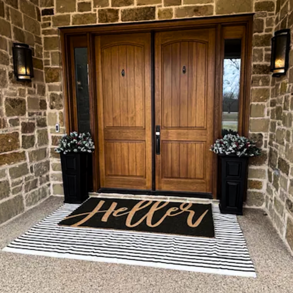 Black Custom Door Mat | Housewarming Gift | Personalized Gift | Welcome Door Mat | Family Last Name Doormat | Personalized Doormat|Home Gift