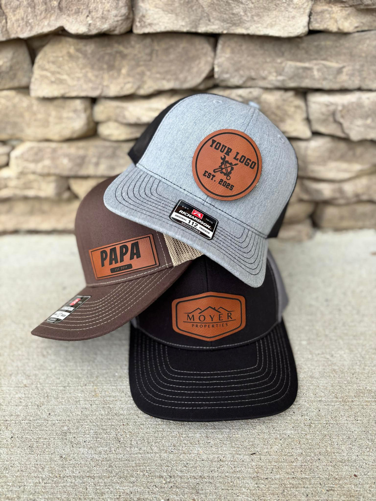 Personalized Leather Patch Richardson 112 Hat | Custom Patch Hats | Gift For Him | Birthday Gifts For Husband | Grandfather Gifts | Hats |