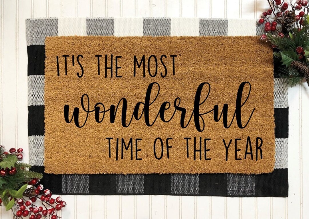 It's The Most Wonderful Time of the Year Doormat, Christmas Doormats, Doormats, Christmas Decorations, Christmas Decor, Christmas Gift, Gift