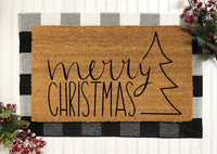 Merry Christmas Tree Door Mat, Christmas Doormat, Holiday Doormat, Christmas Tree Doormat, Christmas Decorations, Home Door Mat, Welcome Mat