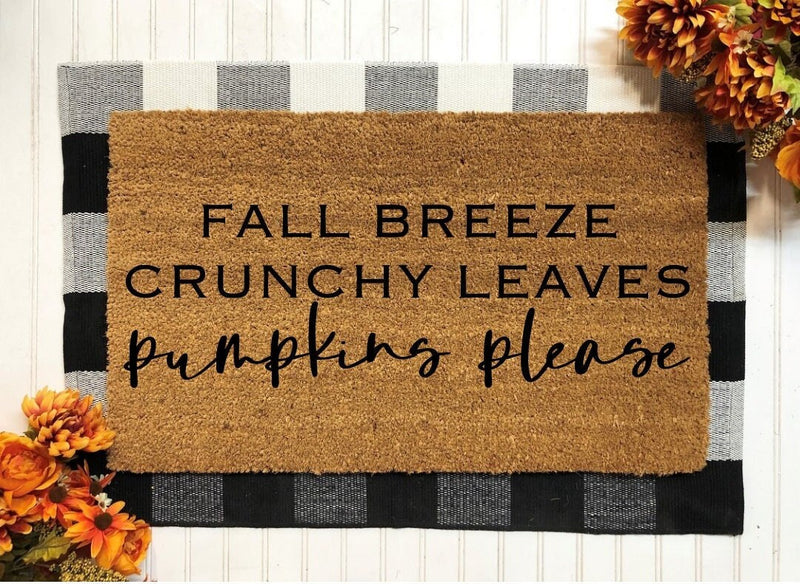Fall Breeze Crunchy Leaves Pumpkins Please Doormat, Pumpkins, Doormat, Fall Door Mat, Fall Decor, Welcome Mat, Funny Doormat, Pumpkin Decor