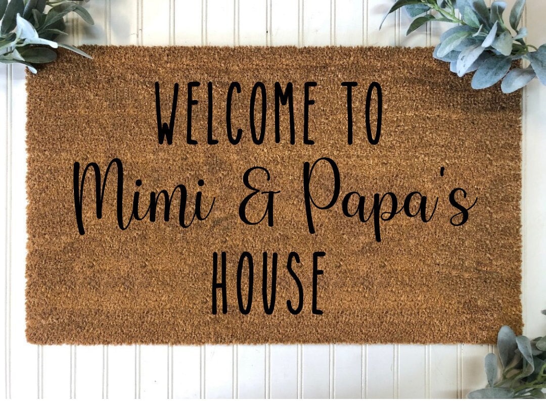 Welcome to Gigi and Papa's House Doormat, Grandparents Doormat, Doormats, Grandparents Gift, Personalized Gifts, Home Decor, Birthday Gift