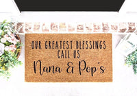 Our Greatest Blessings Call Us Doormat, Grandma and Grandpa, Grandparent Gifts, Personalized Gifts, Christmas Gifts, Mom Gift, Door Mat