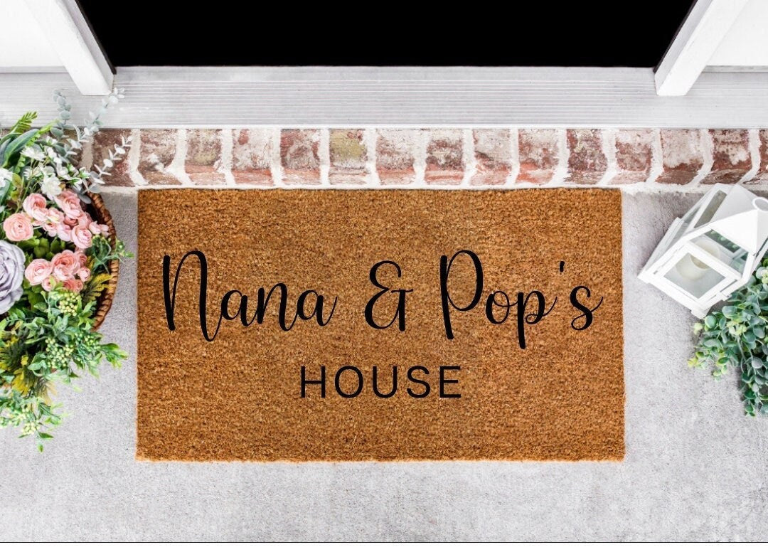 Personalized Grandparent's Day Gift for Grandparents | Grandparent Gifts | Nana and Pops House | Grandma Gift Personalized | Grandma Doormat