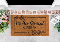 We Are Covered Psalms 91, Psalms 91, Religious Gifts, Door Mat, Welcome Mat, Christian, Housewarming Gift, Psalms 91 Doormat, Inspirational