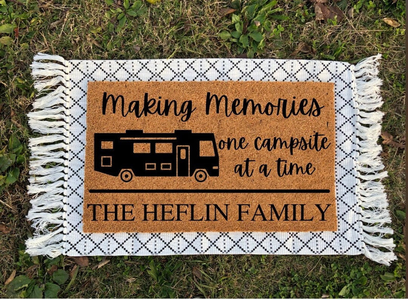 Making Memories One Campsite At A Time | Camping Gifts | Personalized Doormat | Personalized Gifts | Welcome Mat | Camper Gifts |Outdoor Rug