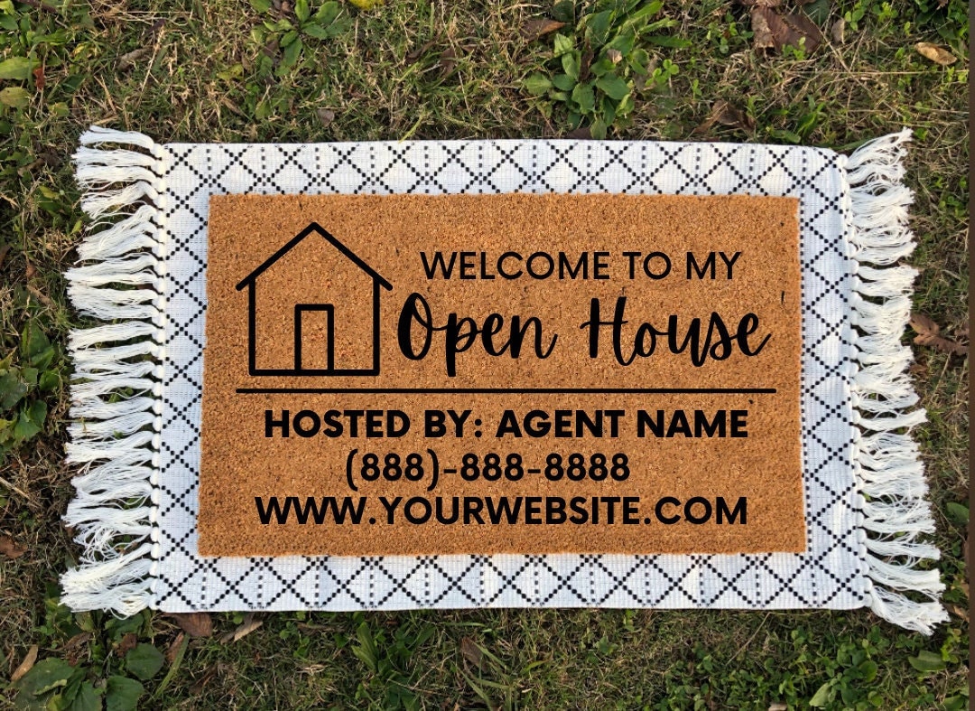 Realtor Open House Doormat | Open House Mat | Open House Doormat | Business Doormat | Real Estate Gift | Realtor Gift | Business Logo | Mat