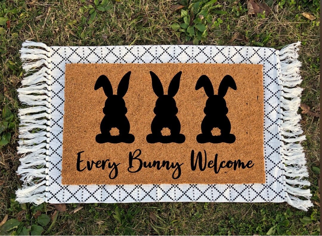 Every Bunny Welcome | Easter Doormat | Easter Decor | Easter Decoration | Funny Door Mats | Spring Decor | Easter Welcome Mat | Door Mat