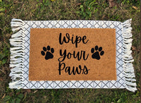 Wipe Your Paws Doormat | Funny Door Mat | Pet Lover Gift | Pet Door Mat | Housewarming Gift | Pawprint Doormat | Welcome Mat | Door Mat