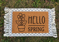 Daisy Hello Spring Door Mat | Hello Spring Doormat | Daisy Doormat | Spring Doormat | Housewarming Gift | Welcome Mat | Spring Decor