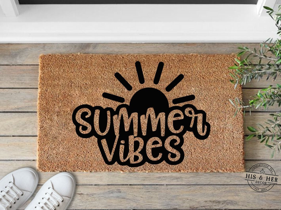 Summer Vibes Doormat | Summer Decor | Outdoor Decor | Outdoor Rug | Front Porch Decor | Outdoor Summer Doormat | Welcome Mat | Home Doormat