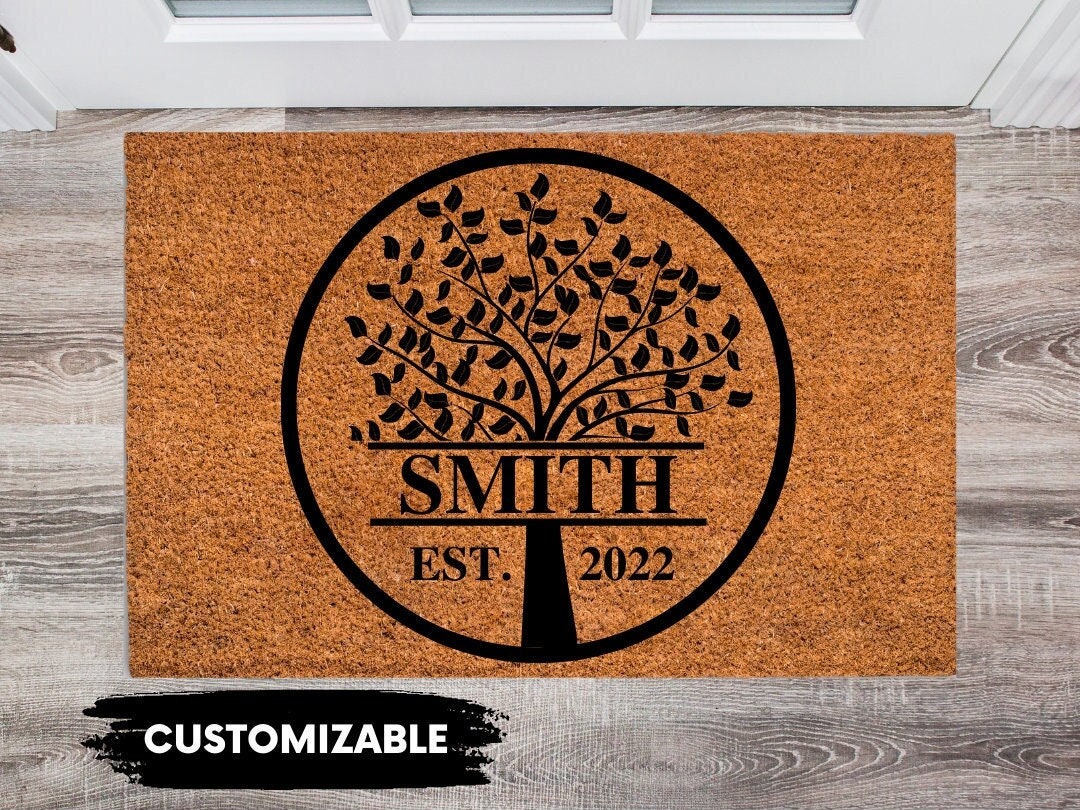 Personalized Tree Of Life Doormat | Personalized Outdoor Doormat | Family Name Gift | Housewarming Gift | Door Mat | Custom Doormat