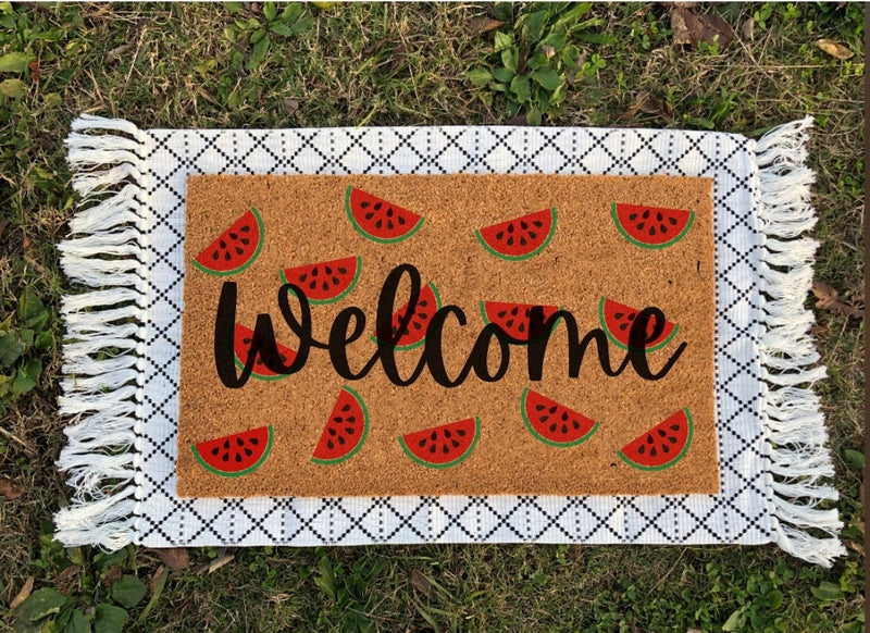 Watermelon Welcome Door Mat | Summer Doormat | Summer Decor | Summer Welcome Mat | Watermelon Door Mat | Summer Outdoor Decor | Summer Vibes