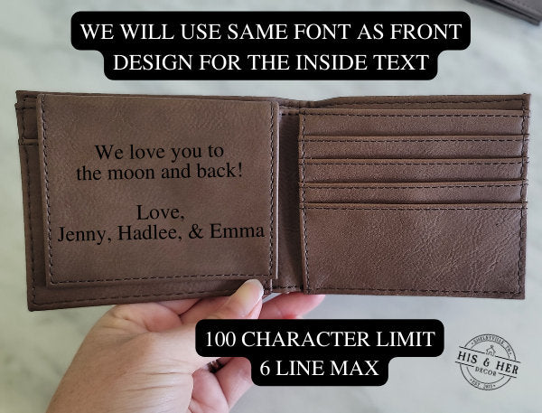 Personalized Engraved Men's Wallet | Gift for Him | Leather Wallet | Personalized Gifts | Boyfriend Birthday Gift | Anniversary Gift for Him