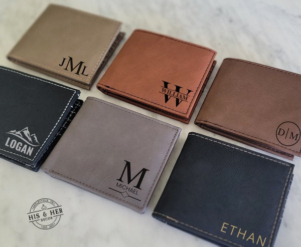 Men's Leather Wallet | Men's Wallet | Custom Wallet | Groomsmen Wallet Gift | Custom Gifts For Him | Men's Leather Accessories | Dad Gift