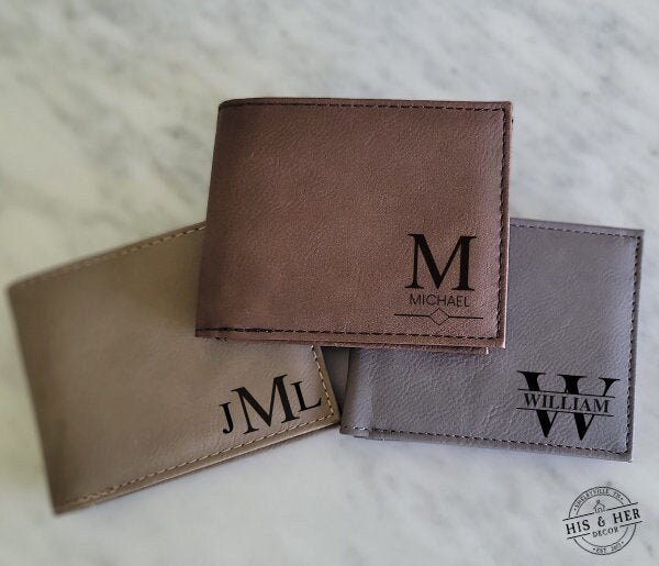 Christmas Gifts For Men | Personalized Wallet | Men's Wallet | Custom Gifts | Gift For Him Under 50 | Leather Wallet | Engraved Gifts
