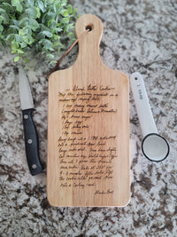Handwritten Recipe Cutting Board | Cutting Board Recipe | Personalized Gifts | Grandmas Recipe | Engraved Cutting Board | Family Recipe Gift