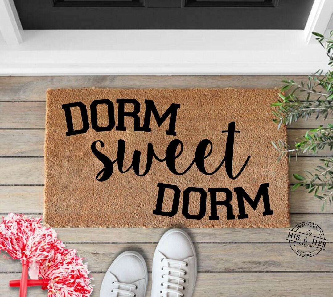 Dorm Sweet Dorm Door Mat | College Dorm Decor | Funny Door Mat | Dorm Rug | College Gifts | Dorm Decor For College Girls | Apartment Decor