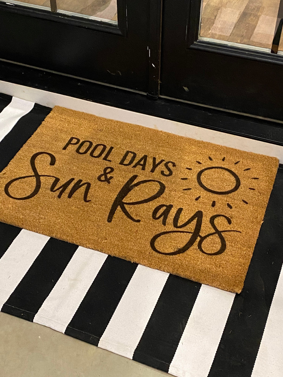 Pool Days And Sun Rays | Outdoor Summer Gift | Pool Decor | Swimming Pool Sign | Housewarming Gift | Custom Door Mat | Pool Gift | Door Mat