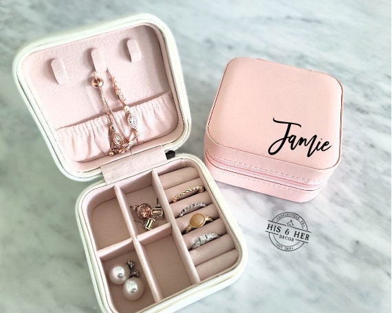 Custom Jewelry Box | Bridesmaid Gifts | Jewelry Travel Case | Jewelry Organizer | Jewelry Box | Bridesmaid Jewelry Box | Bridal Party Gift
