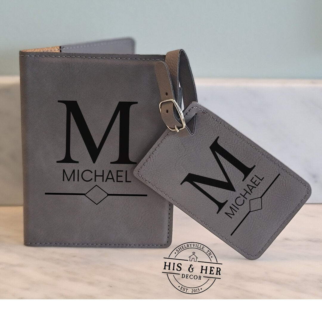 Personalized Passport & Luggage Tag Set | Custom Passport Holder | Custom Luggage Tag | Engraved Passport | Suitcase Tag|Travel Accessories