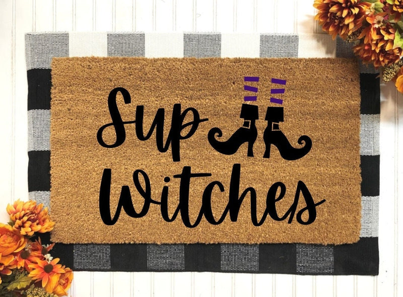 Sup Witches Doormat | Fall Welcome Doormat | Witch Doormat | Halloween Decor | Fall Home Decor | Fall Decoration | Funny Door Mats | Doormat