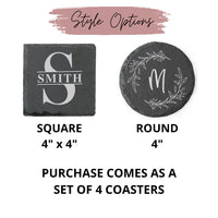 Custom Coaster Set | Slate Coasters | Personalized Gifts | Christmas Gifts | Christmas Gifts for Coworkers | Engraved Coaster Set | Barware