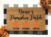 Grandma's Pumpkins, Grandma's Pumpkin Patch, Fall Decor, Fall Welcome Mat, Fall Decoration, Fall Gift, Personalized Grandparent Gift,Doormat