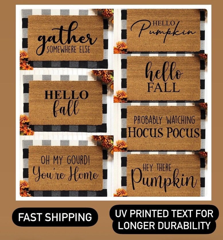 Hey Boo Doormat | Fall Decor | Fall Decoration | Ghost Door Mat | Halloween Porch Decor | Welcome Mat | Funny Autumn Mat | Spooky Outdoor
