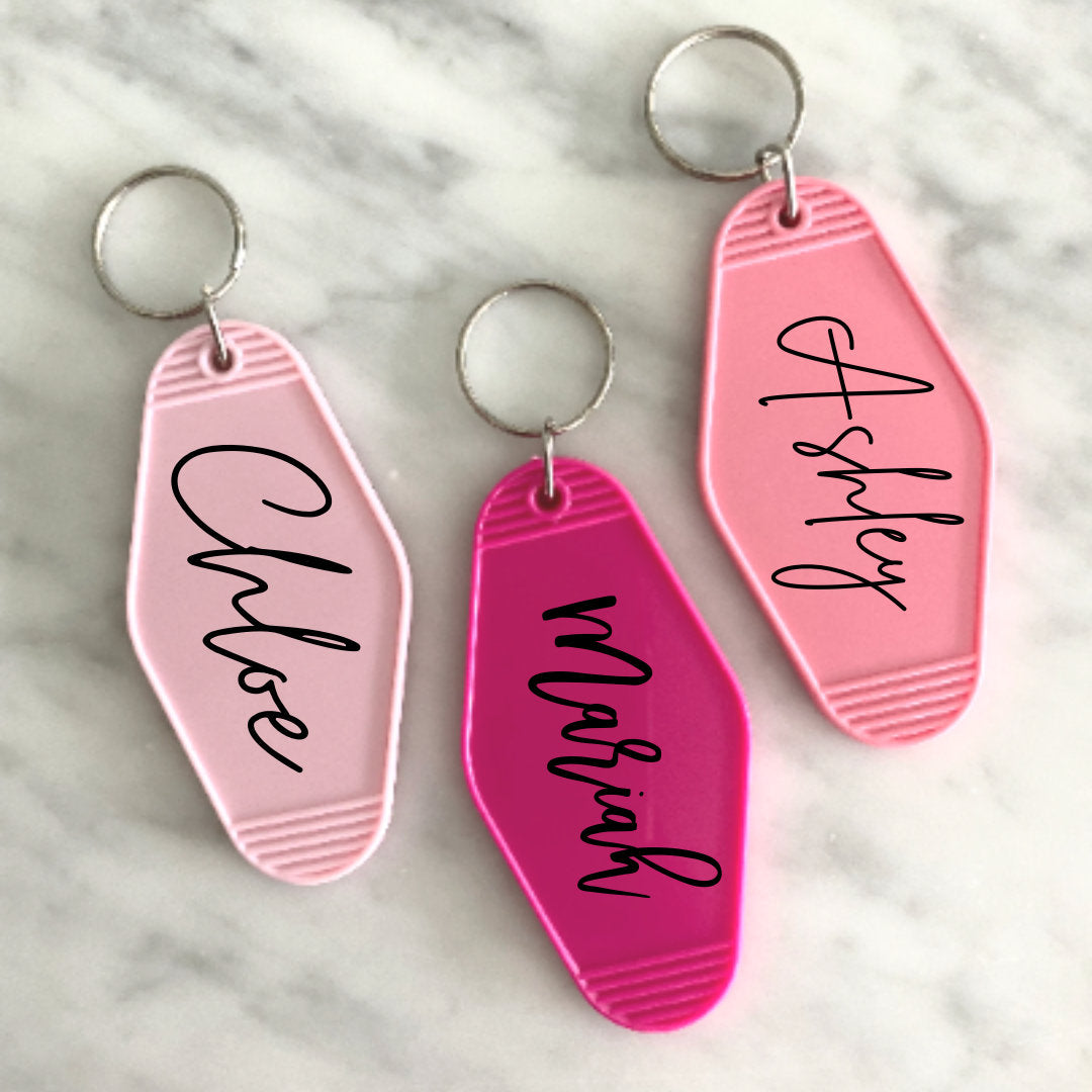 Custom Name Keychain | Personalized Gifts | Name Keychain | Vintage Hotel Keychain | Gift For Her | Bridesmaid Gift | Women Gifts |Key Chain