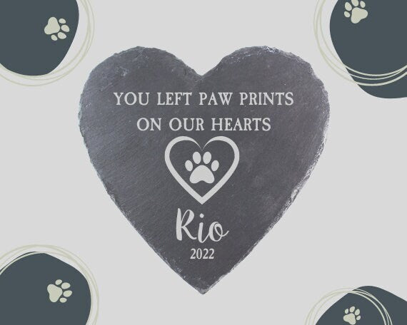 Heart Pet Stone Memorial Gift, Dog Loss Memorial, Pet Loss Gift, Custom Pet Memorial, Stone Memorial, Pet Grave Stone, Memorial Garden Stone