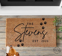 Dog Custom Doormat | Welcome Mat | Pet Lover Gifts | Housewarming Gift | Wedding Gift | Paws Door Mat | Personalized Decor | Outdoor Home
