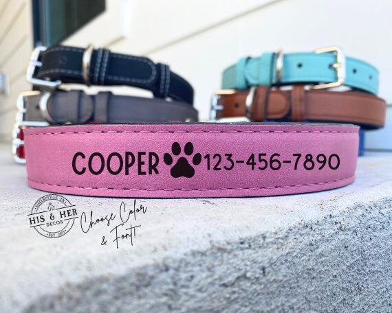 Leather Dog Collar | Custom Dog Gifts | Custom Dog Collars | Dog Dad Gifts | Dog Mom Gifts | Personalized Collar | Dog Tag | Dog Lover Gift