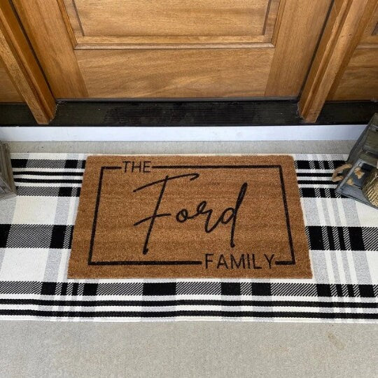 Outdoor Custom Doormat | Doormat With Last Name | Housewarming Gift | Front Door Decor | Welcome Mat | Closing Gift | Personalized Door Mat