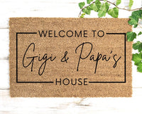 Welcome to Gigi and Papa's House Doormat, Grandparents Doormat, Doormats, Grandparents Gift, Personalized Gifts, Home Decor, Birthday Gift