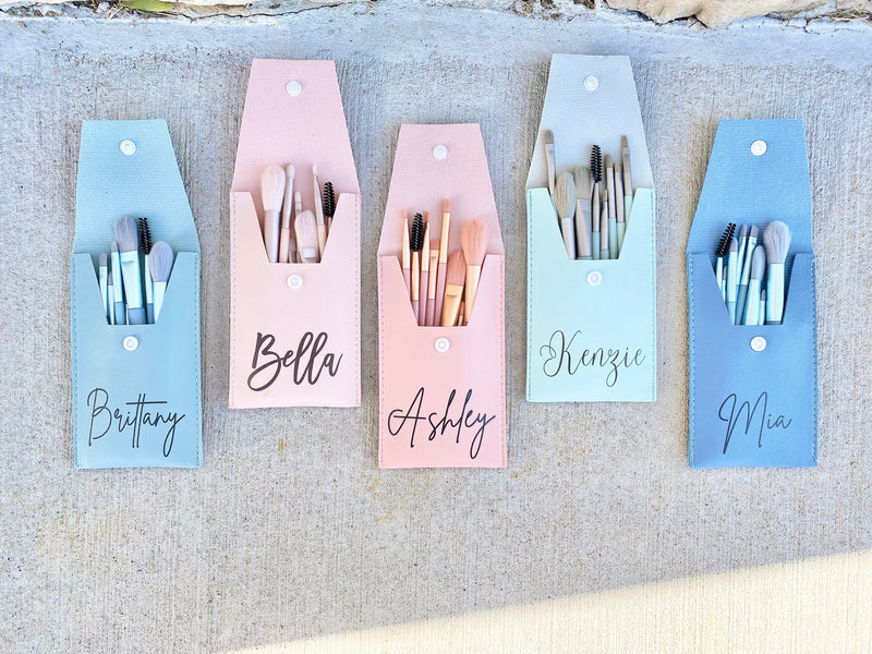 Personalized Gifts for Her, Christmas Gifts, Travel Makeup Brush Set, Stocking Stuffer, Custom Gifts for Women, Bridal Party Gifts, Make Up