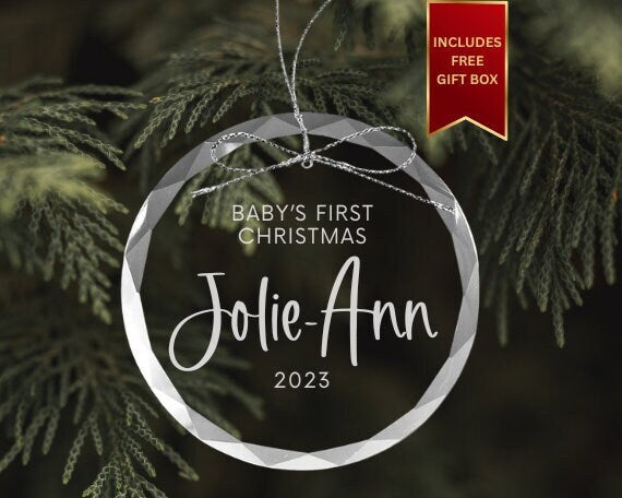 Baby's First Christmas | New Baby Ornament | Christmas Ornaments | Glass Ornament | Personalized Baby Ornament | Custom Christmas Gifts