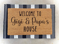 Welcome to Gigi and Papa's House Doormat, Grandparents Doormat, Doormats, Grandparents Gift, Personalized Gifts, Home Decor, Birthday Gift