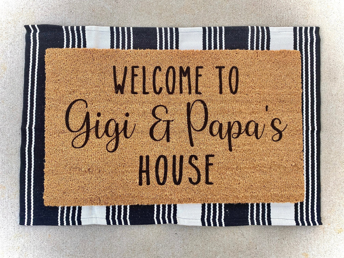 Welcome to Gigi and Papa's House Doormat, Grandparents Doormat, Doormats, Grandparents Gift, Personalized Gifts, Home Decor, Birthday Gift