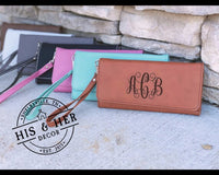 Custom Valentine Gift for Her | Valentines Day | Monogram Purse | Wristlet Wallet | Clutch Purse | Personalized Gift | Leather Wristlet