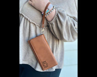 Personalized Leather Engraved Leatherette Wristlet | Personalized Gifts | Monogram Wristlet | Monogram Wallet |