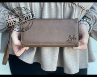 Personalized Leather Engraved Leatherette Wristlet | Personalized Gifts | Monogram Wristlet | Monogram Wallet |